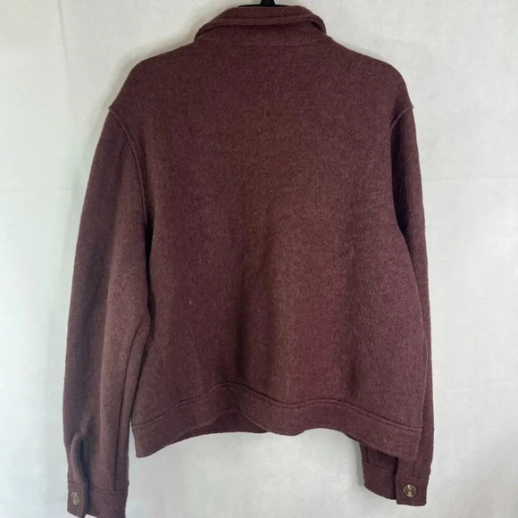 JOIE Wool Blend Button‎ Front Boxy Dark Purple Cardigan Jacket Women's Size XL - Picture 2 of 8